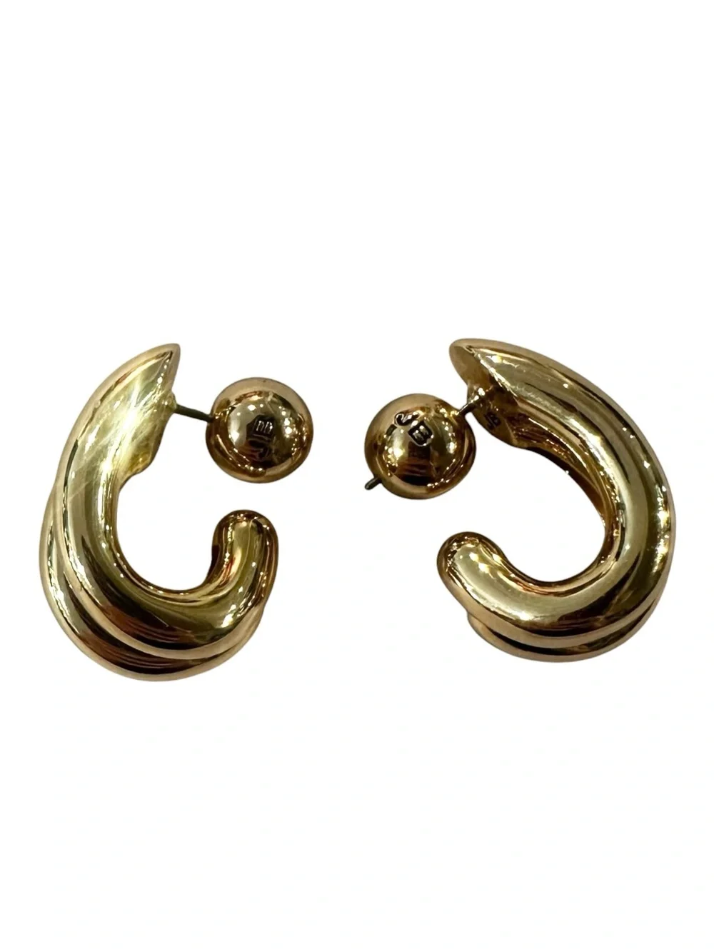Jenny Bird Florence Gold Plated Steel Dual Hoop Earrings W/Box